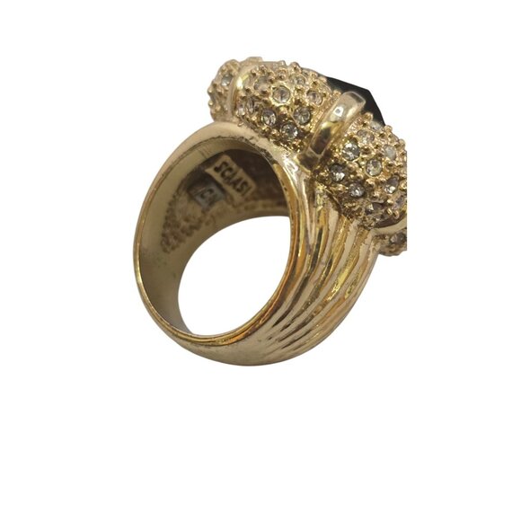 Vintage Signed Scassi Cocktail Ring In Original Box Size 8 (A8520) - Picture 6 of 7